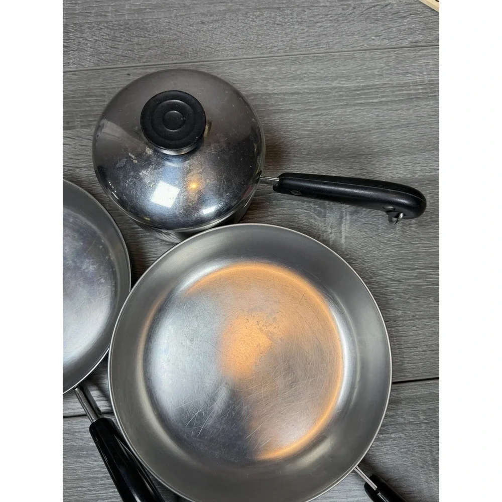 Vintage Revere Ware Copper Clad 3 Pc Cookware Set 8